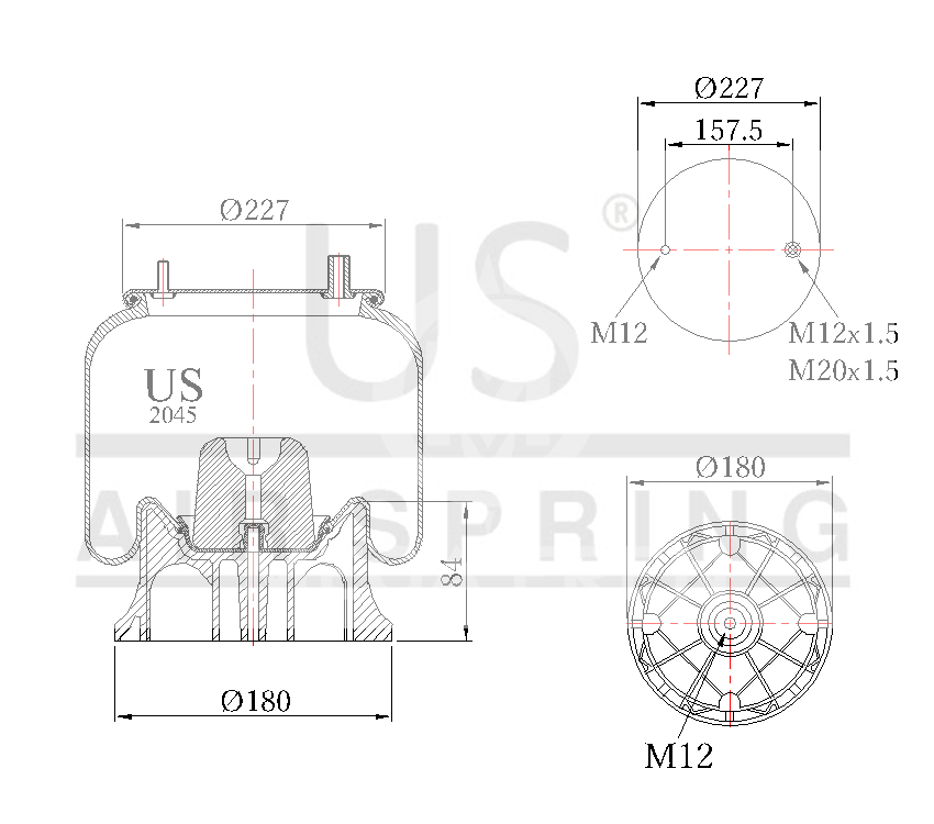 USMER 2045 KPP SÜSPANSİYON KÖRÜĞÜ KOMPLE