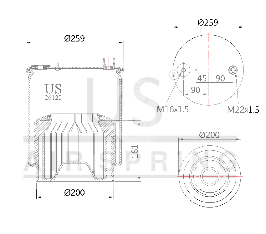 USMER 26122 KPP47 SÜSPANSİYON KÖRÜĞÜ KOMPLE A9603207721