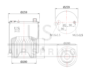 USMER 26122 KPP47 SÜSPANSİYON KÖRÜĞÜ KOMPLE A9603207721