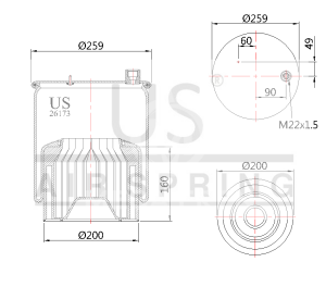 USMER 26173 KPP40 SÜSPANSİYON KÖRÜĞÜ KOMPLE A9613204221