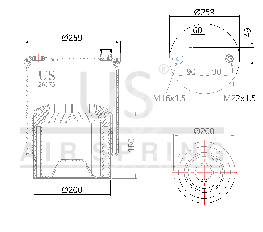 USMER 26173 KPP43 SÜSPANSİYON KÖRÜĞÜ KOMPLE 9613204321