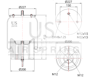 USMER 26318 KPP SÜSPANSİYON KÖRÜĞÜ KOMPLE SCHMIT 1244666